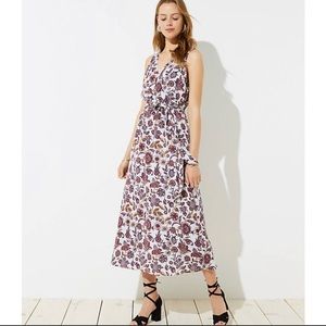 LOFT floral tie dress